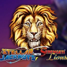 Official Jackpots logo: Stellar Jackpots with Serengeti Lions by Lightning Box Game at GQbet Casino